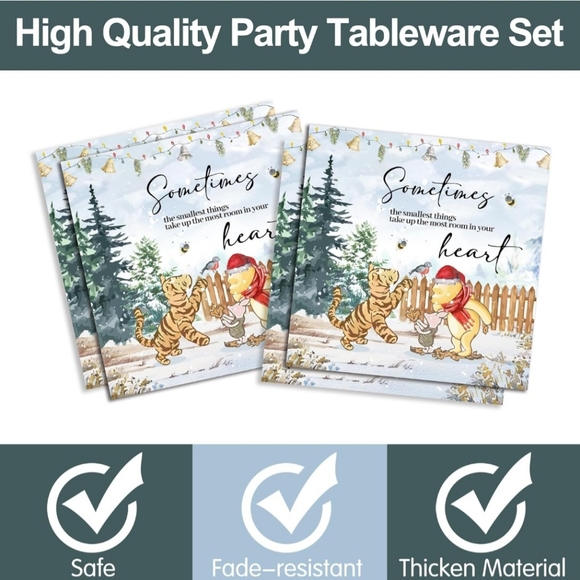 Nwt 72 pcs Winnie Bear Party Baby Shower Decorations Plates Napkins - Picture 3 of 6